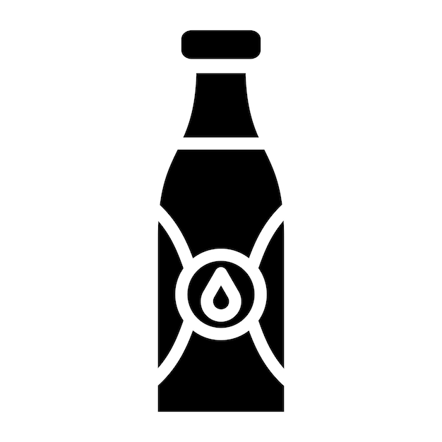 Vecteur un logo noir et blanc d'une bouteille d'un symbole de paix