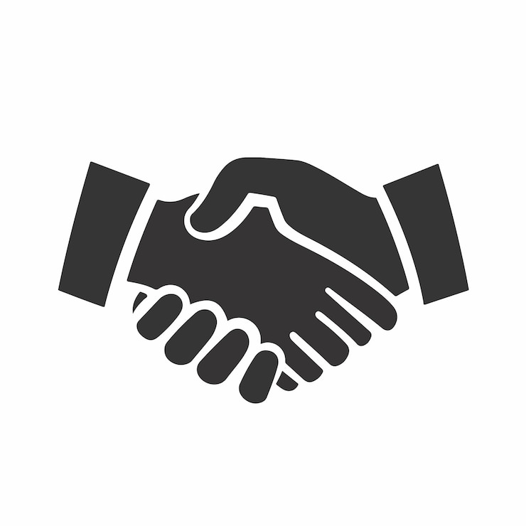 Vecteur un logo noir et blanc de deux mains