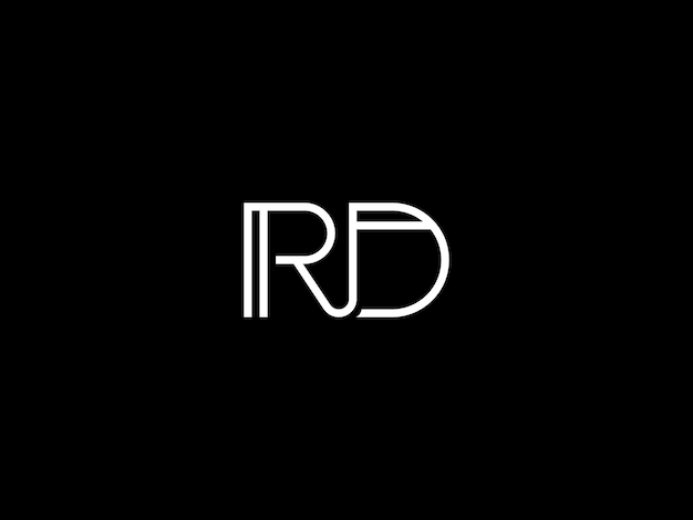 Un Logo Noir Et Blanc Avec La Lettre Rd Sur Fond Noir