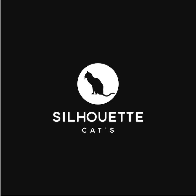 Logo Noir Et Blanc De La Maison Du Chat