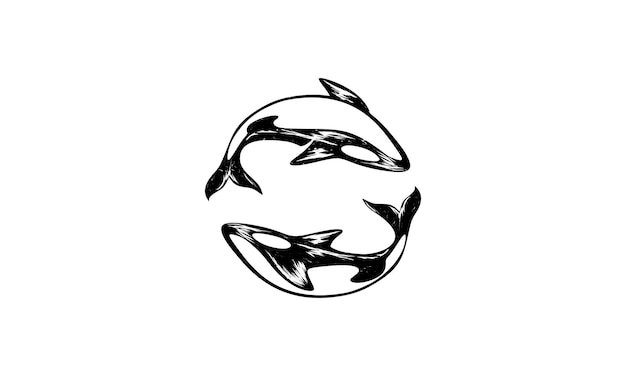 Logo Noir Et Blanc De La Mer Des Baleines Orques