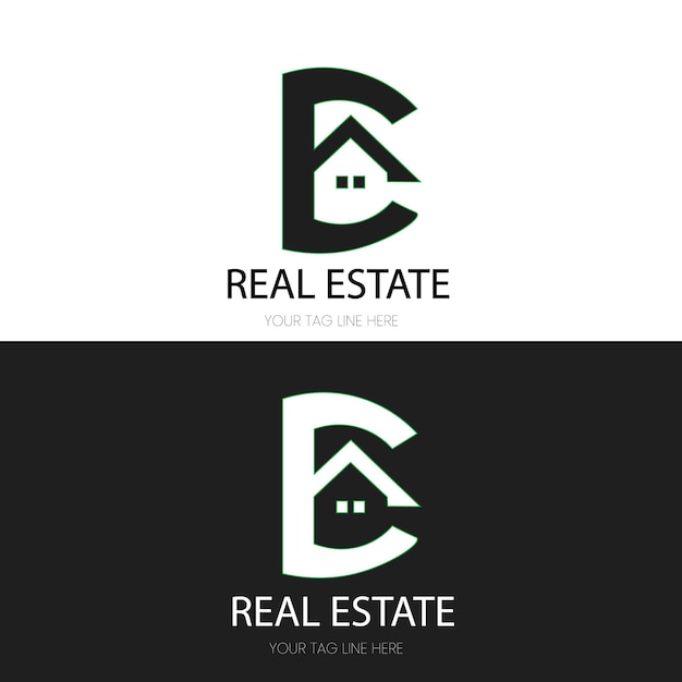 Vecteur un logo noir et blanc pour l'immobilier
