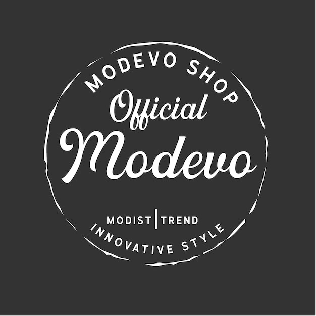 Vecteur un logo noir et blanc pour modo shop officiel modo