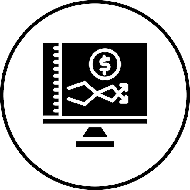 Vecteur un logo noir et blanc avec un signe dollar dessus