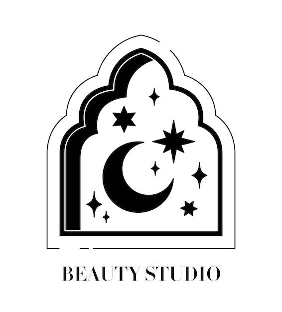 Logo noir d'étude de beauté