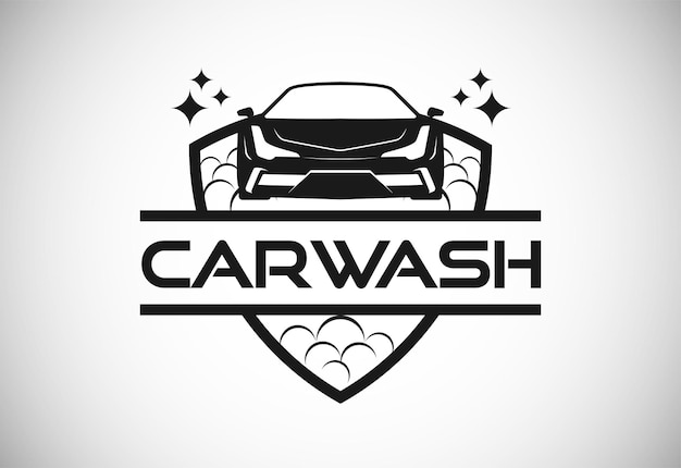 Logo noir de lavage de voiture