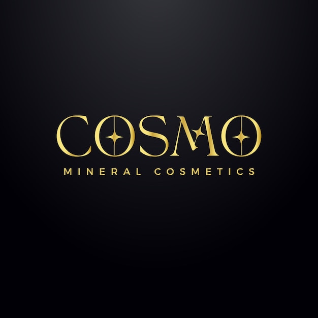 Vecteur un logo noir et or pour les cosmétiques cosmo mineral