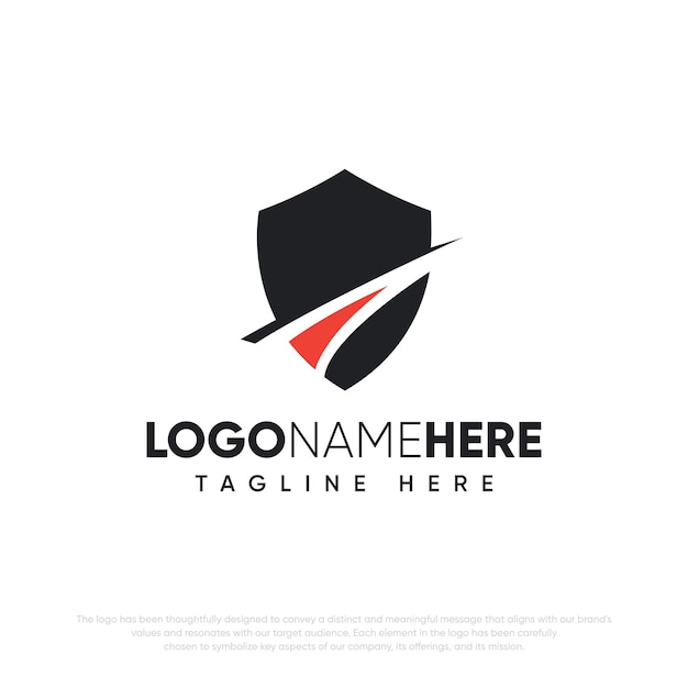 Logo noir vectoriel gratuit avec forme de bouclier