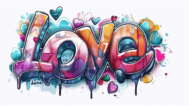 Vecteur logo avec le nom love grafity style