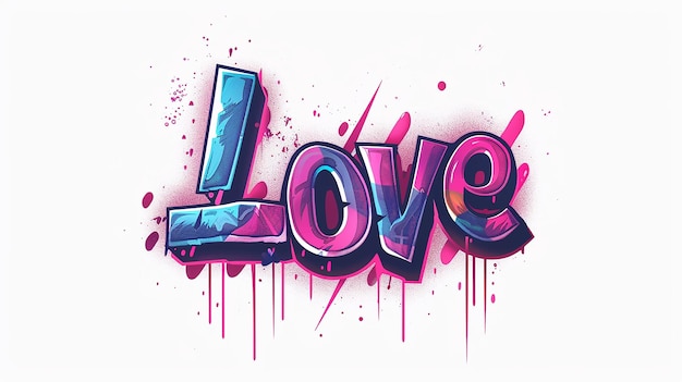 Vecteur logo avec le nom love grafity style