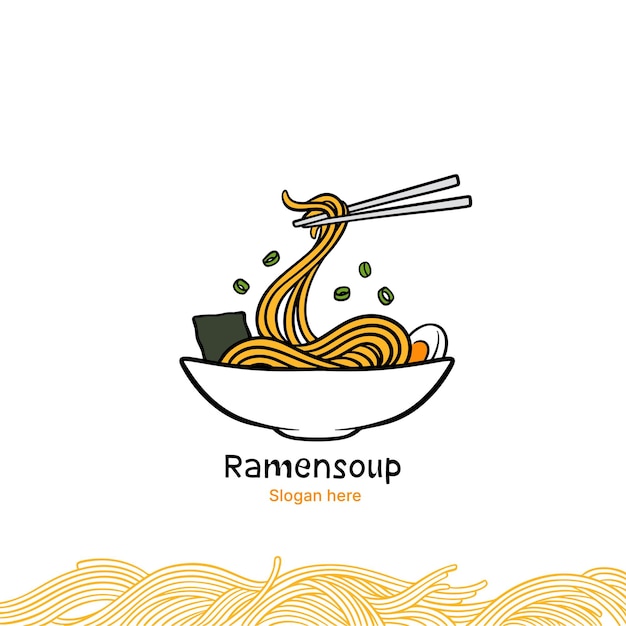 Logo Des Nouilles De Soupe Ramen Et Des Nouilles Asiatiques