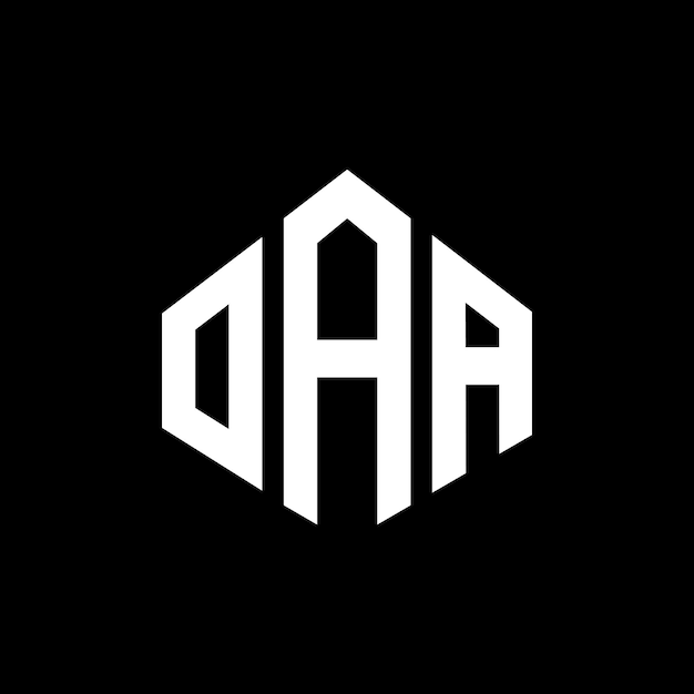 Vecteur le logo de l'oaa est en forme de polygone, de cube et d'hexagone, avec des couleurs blanches et noires, un monogramme oaa et un logo immobilier.