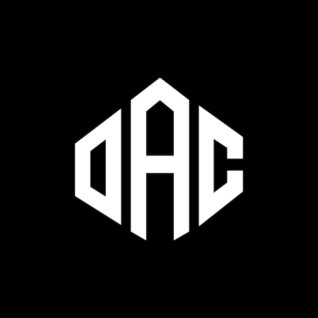 Le logo de l'OAC est en forme de polygone et de cube, le logo est en forme d'hexagone, le modèle de logo vectoriel est en blanc et noir, le monogramme est un logo d'entreprise et d'immobilier.