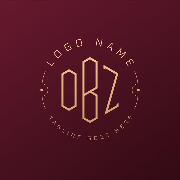 Le logo OBZ de luxe est conçu avec une lettre élégante, un monogramme OBZ, un logo minimaliste, un polygone OBZ.