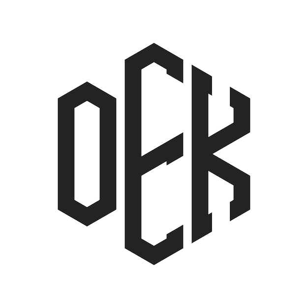 Le logo de l'OEK est constitué d'une lettre initiale, d'un monogramme et d'une forme hexagonale.
