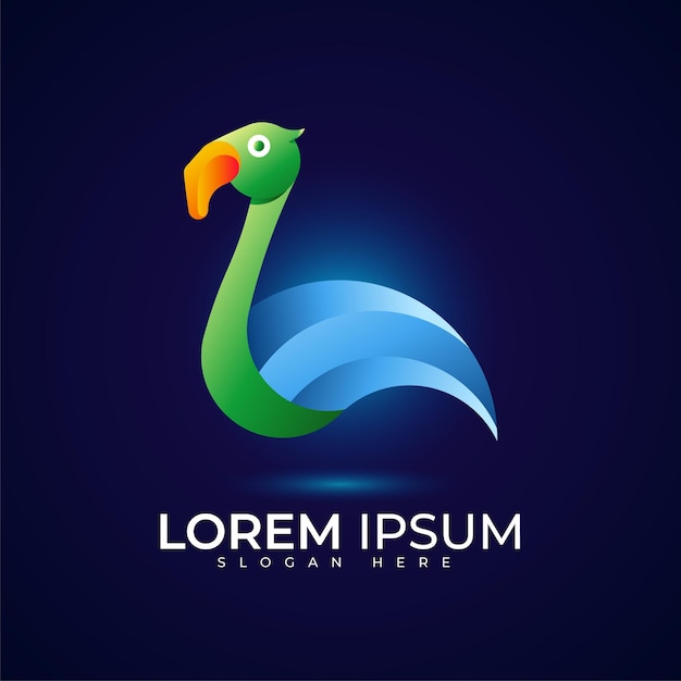 Logo d'oiseau avec une belle couleur dégradée