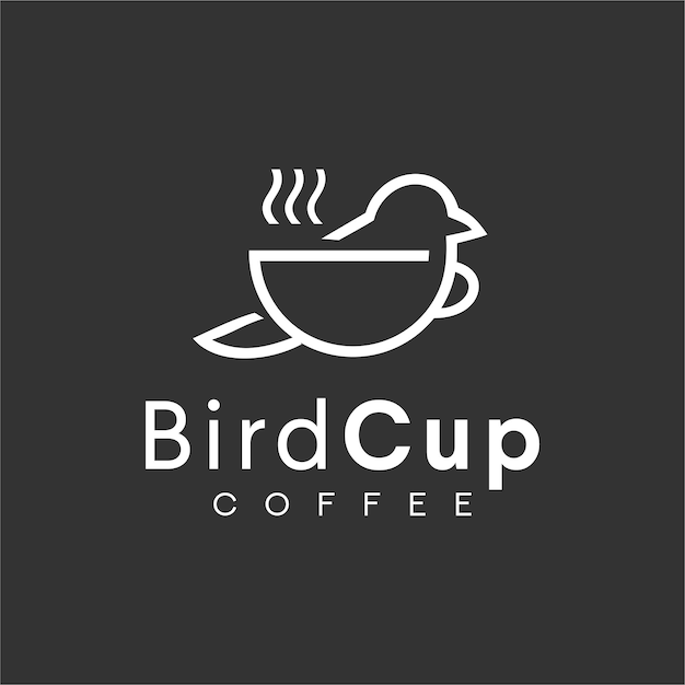 Logo D'oiseau De Café Avec Tasse