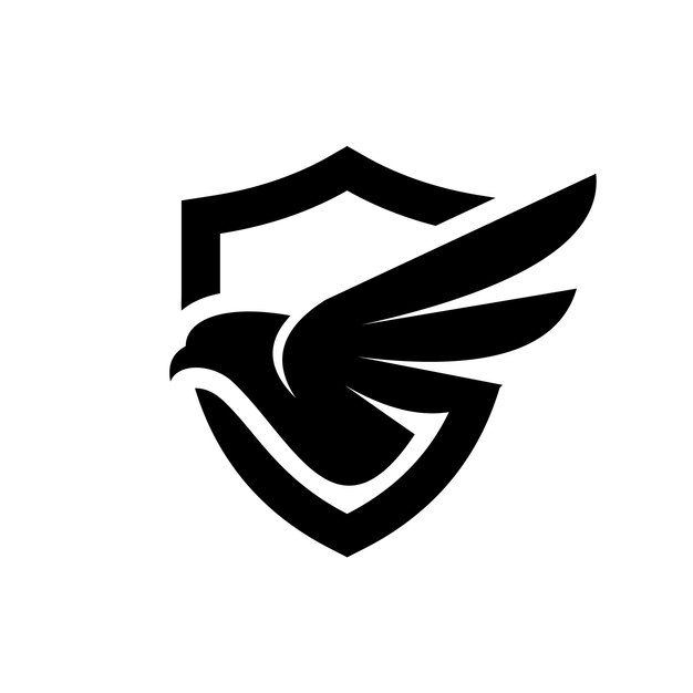 Logo Oiseau Avec Concept De Bouclier