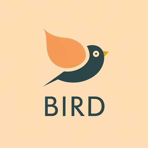 Le logo de l'oiseau à design plat