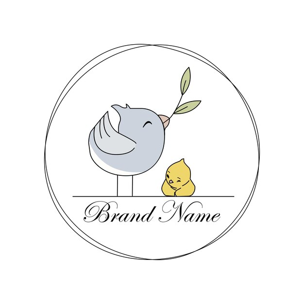 Vecteur le logo de l'oiseau de dessin animé vectoriel