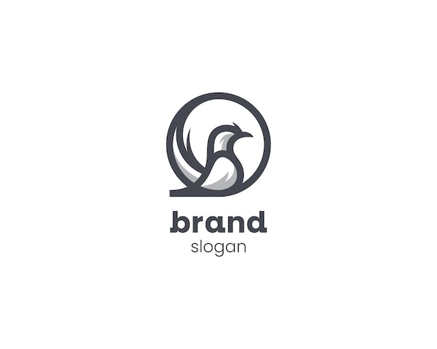 Vecteur logo d'oiseau minimaliste de ligne créative