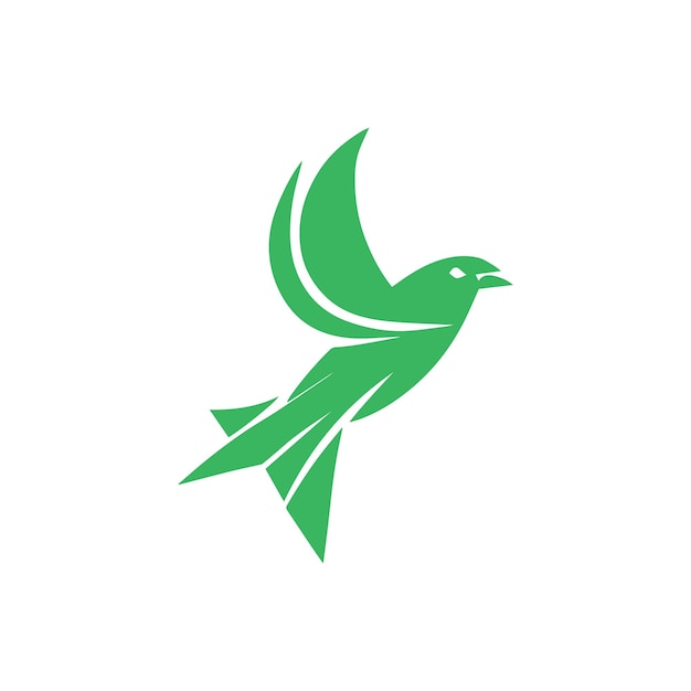 Logo oiseau vert sur fond blanc