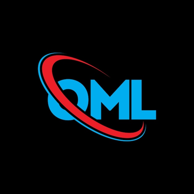 Logo OML (Letter OML) Design de logo de lettre OML (Initiales) Logo OML lié à un cercle et à un monogramme en majuscules Logo OML typographie pour les entreprises technologiques et la marque immobilière