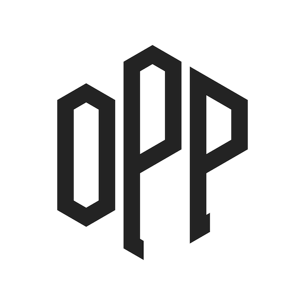 Le logo de l'OPP est constitué d'une lettre initiale, d'un monogramme et d'une forme hexagonale.