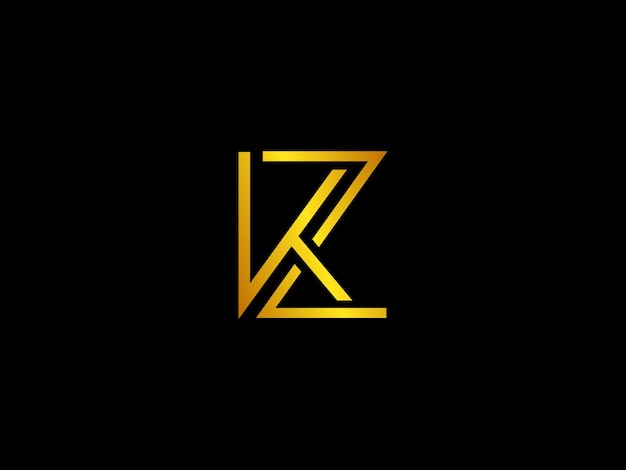 Logo or lettre z sur fond noir