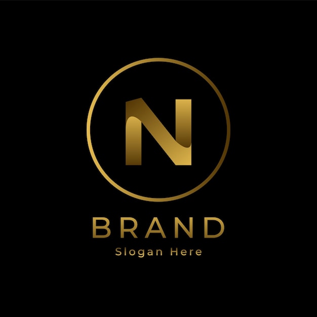 Logo d'or de luxe alphabétique