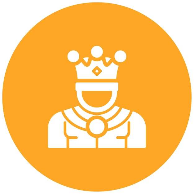 Vecteur un logo orange et blanc avec une couronne dessus