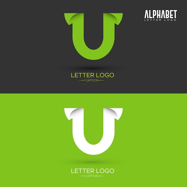 Vecteur logo organique de lettre en forme de feuille d'origami vert