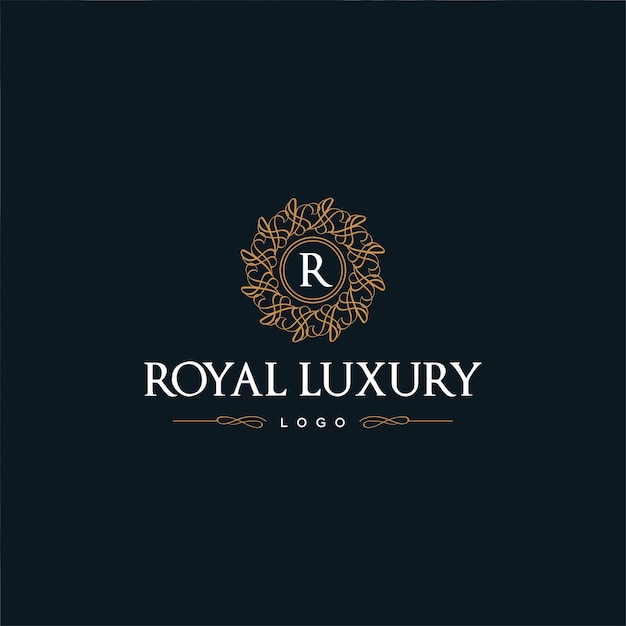 Vecteur logo ornemental de luxe royal