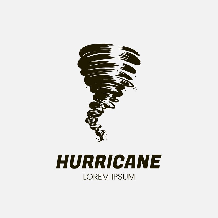 Vecteur logo d'ouragan dessiné à la main