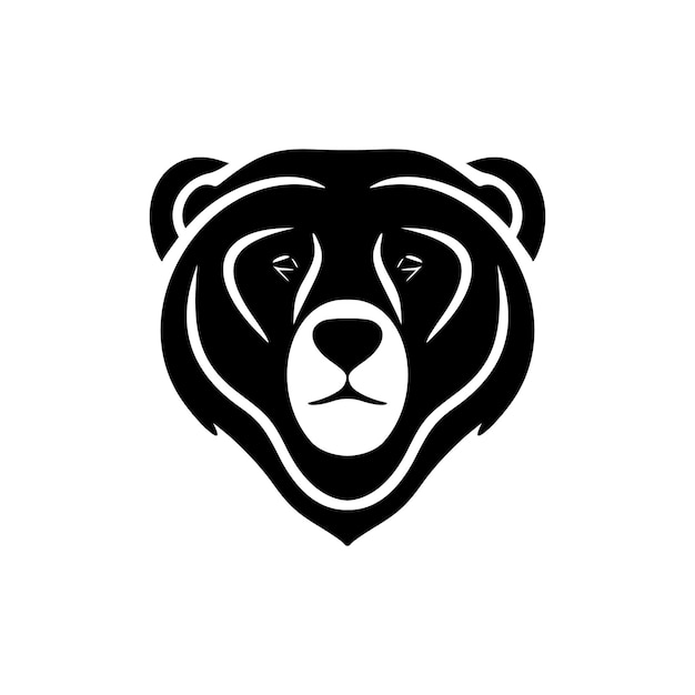 Logo d'un ours sous forme de vecteur noir et blanc