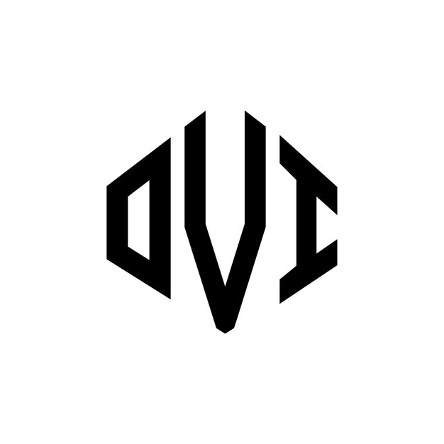 Vecteur le logo de l'ovi est un logo en forme de polygone, d'hexagone, de vecteur, de couleur blanche et noire, un monogramme, un logo d'entreprise et d'immobilier.