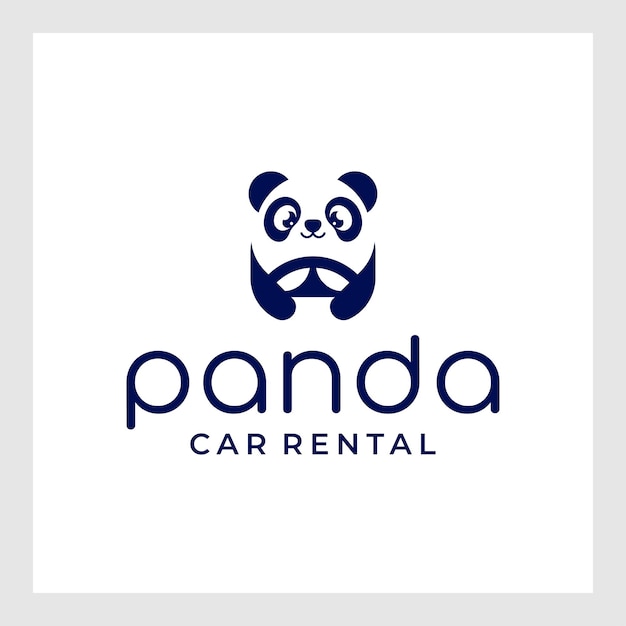 logo de panda de conduite simple