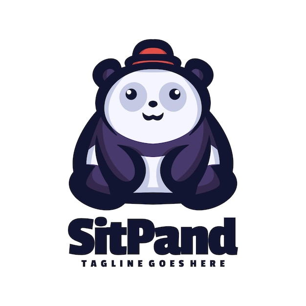 Un Logo Panda Avec Un Panda Portant Un Chapeau