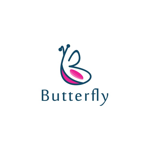 Vecteur logo papillon conception de logotype de ligne de luxe