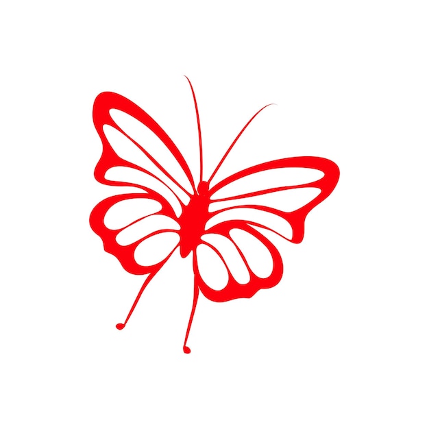 Logo Papillon De Couleur Rouge Avec Fond Blanc