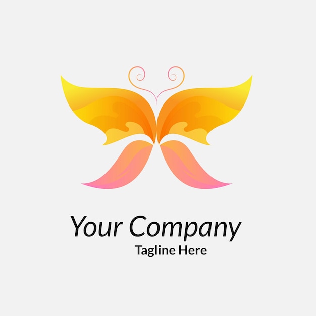 Logo papillon Résumé beau papillon logo design idée illustration concept