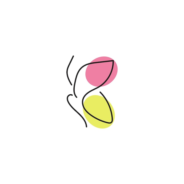 Vecteur logo papillon simple dans un style de ligne mono moderne