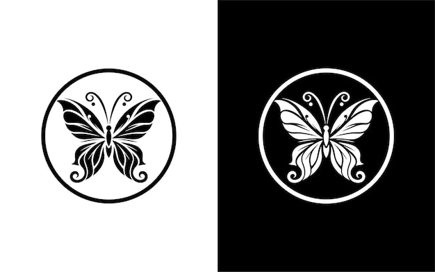 Logo De Papillon Simple à Fond Plat