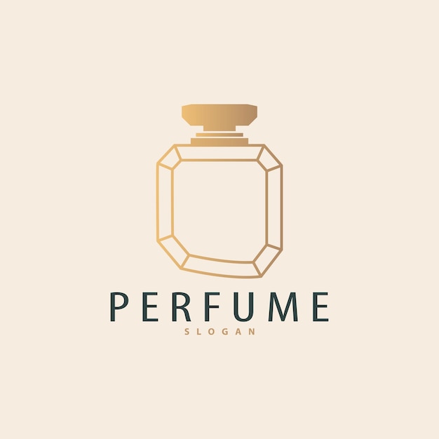Logo de parfum de luxe Bouteille de spray cosmétique Modèle vectoriel d'illustration de parfum