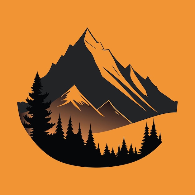 Vecteur logo de paysage de montagne
