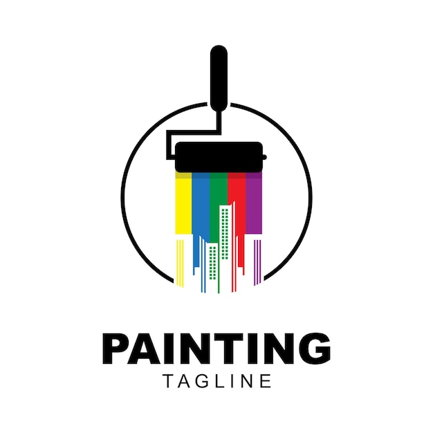 Logo De Peinture De Ville Peinture De Maison Services De Peinture Peinture Logo Vecteur