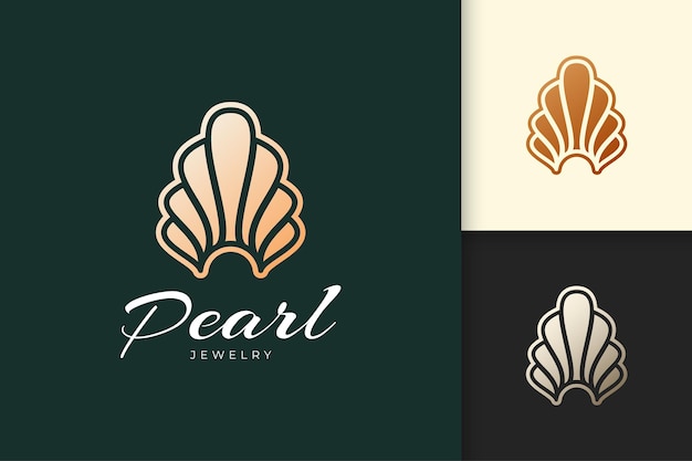 Le Logo De Perle Ou De Palourde De Luxe Représente Des Bijoux Ou Des Pierres Précieuses Adaptés Aux Soins De Beauté Ou à La Marque De Cosmétiques