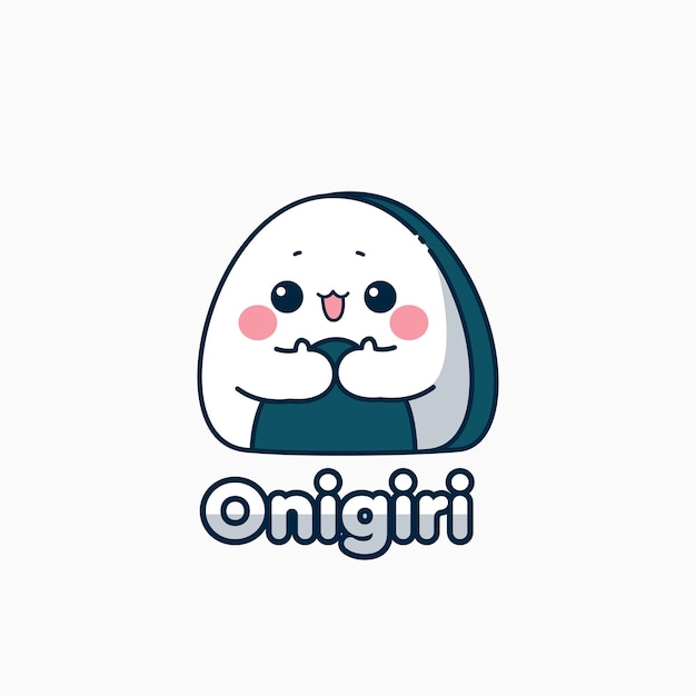 Logo De Personnage De Mascotte Onigiri Pour La Cuisine Coréenne