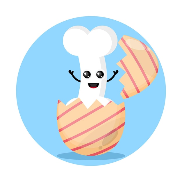 Logo De Personnage Mignon D'os D'oeuf De Pâques