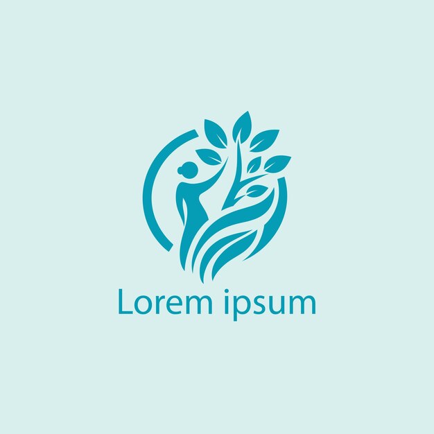 un logo avec une personne tenant un arbre